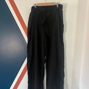 Knox Rose Lyocell Black Relaxed Wide Leg Trouser Pants